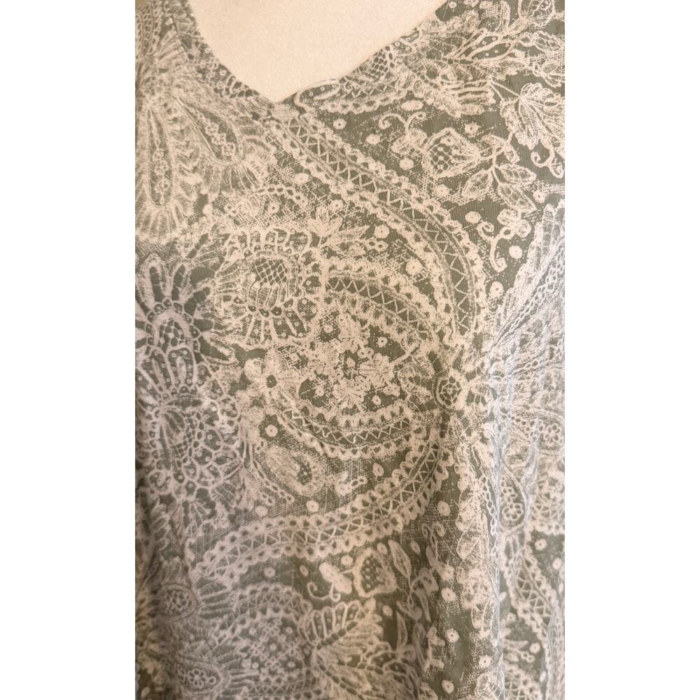 PERUVIAN CONNECTION 100% Pima Cotton Mandala Floral Print‎ Tee Size XL - Picture 2 of 6